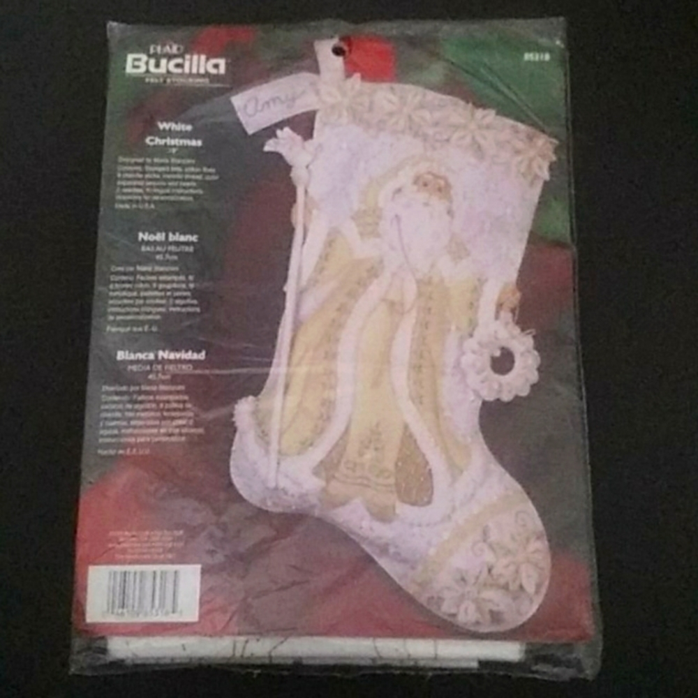 Bucilla White Christmas felt stocking kit 18"